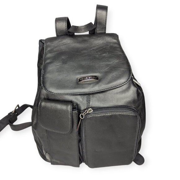 Wilsons Leather Pelle Studio Black Soft Leather Backpack Purse - Picture 1 of 16